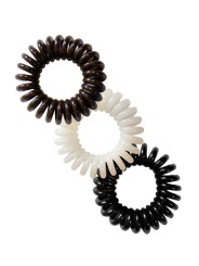 Lot de 3 elastiques Hair Ring JACQUES SEBAN marron-blanc-noir