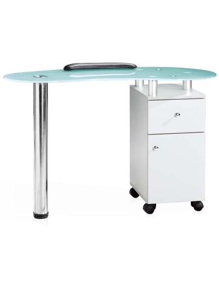 Table manucure professionnelle 1 colonne JACQUES SEBAN blanche