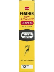 Lame pour rasoir de barbier double Edge FEATHER par 10