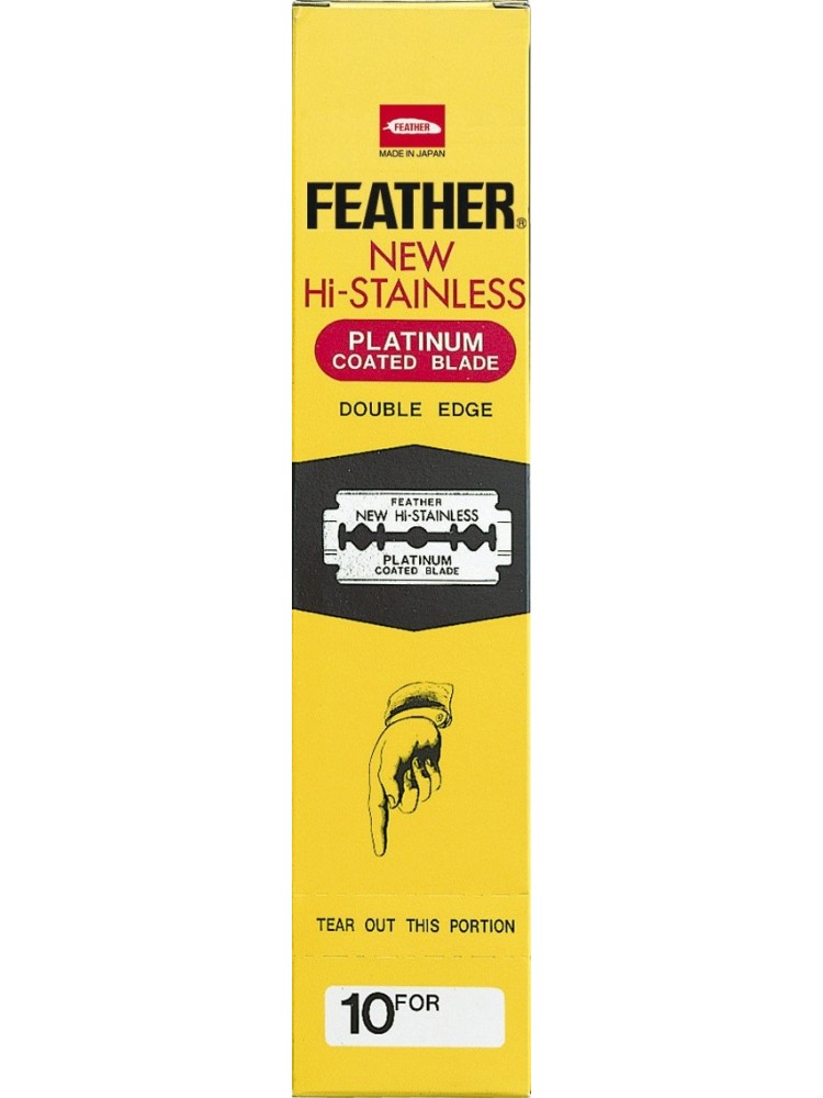 Lame pour rasoir de barbier double Edge FEATHER par 10